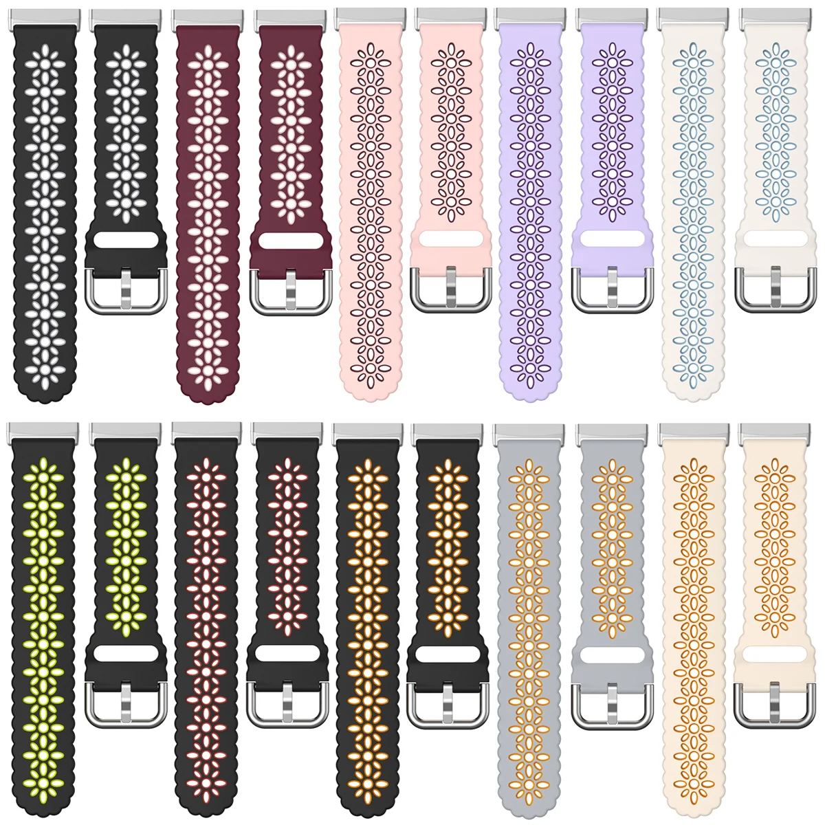 Полый браслет с цветком для Fitbit Versa 4 Correa Sense, 2 ремешка, Versa, 3 ремешка, смарт-часы, браслет для Fitbit Sense, аксессуары