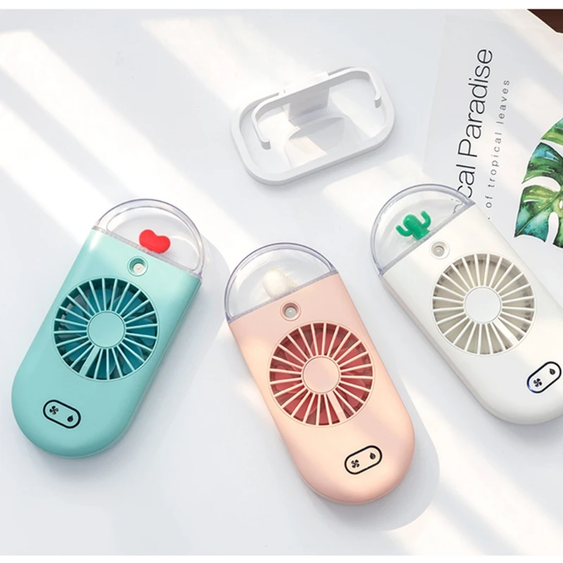 Портативный мини-вентилятор USB, перезаряжаемый Мини-увлажнитель воздуха, персональный настольный USB-вентилятор, 3 передачи для путешествий, спорта на открытом воздухе
