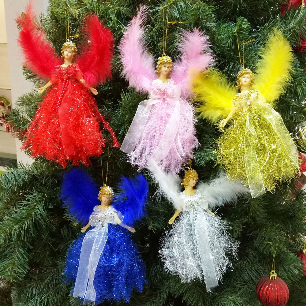 Рождественский кулон в виде Ангела с крыльями, украшения для Рождественской елки, Подвесная кукла, Ангел Ручной работы, Праздничный подарок, Украшения для дома