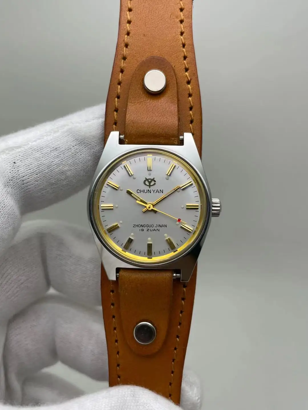 Ручные механические часы бренда Jinan Chunyan Gold Big Three Needle
