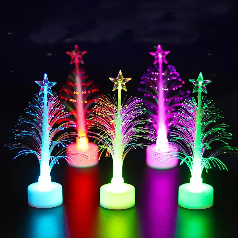 Светящийся светильник для Рождественской елки, 1 шт., красочный волоконно-оптический ночник, светящийся неоновый реквизит для вечеринки, светящееся украшение для Хэллоуина