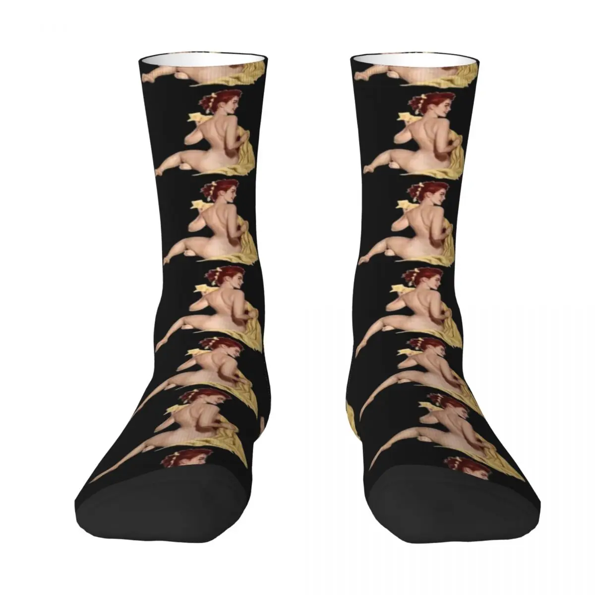 Сексуальные рыжие носки для девочек, Рождественские футбольные чулки, женские носки, мужские носки