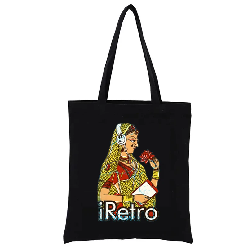 Сумки-тоут для индийской женщины в стиле ретро, складные карманные сумки для покупок, женские сумки-шопперы, тканые сумки-тоут, повседневные сумки-тоут, мода