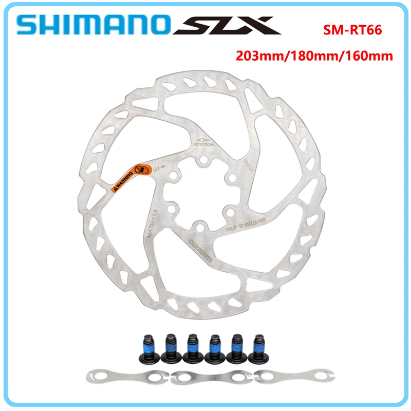 Тормозные Диски SHIMANO SLX M670 для MTB Велосипеда RT66 с Защитой от ослабления 160/180/203 мм 6-болтовый Дисковый Тормозной Ротор SM-RT66 Оригинальные Запчасти Для велосипедов