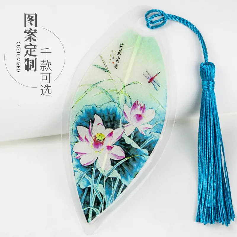 Тушь цветок лотоса Китайская живопись вены закладки Листья Западное озеро красивые штрихи цветка лотоса бизнес-подарки