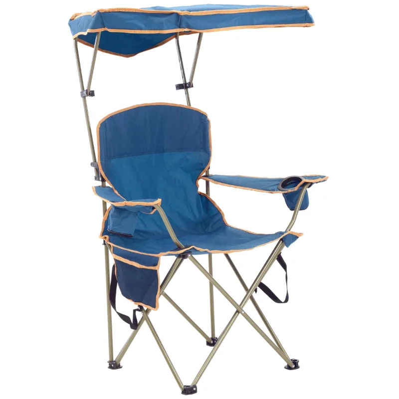 Удобное кресло синего цвета, регулируемый навес для защиты от солнца опускается, Уличные пляжные стулья для кемпинга, мебель из полиэстеровой ткани