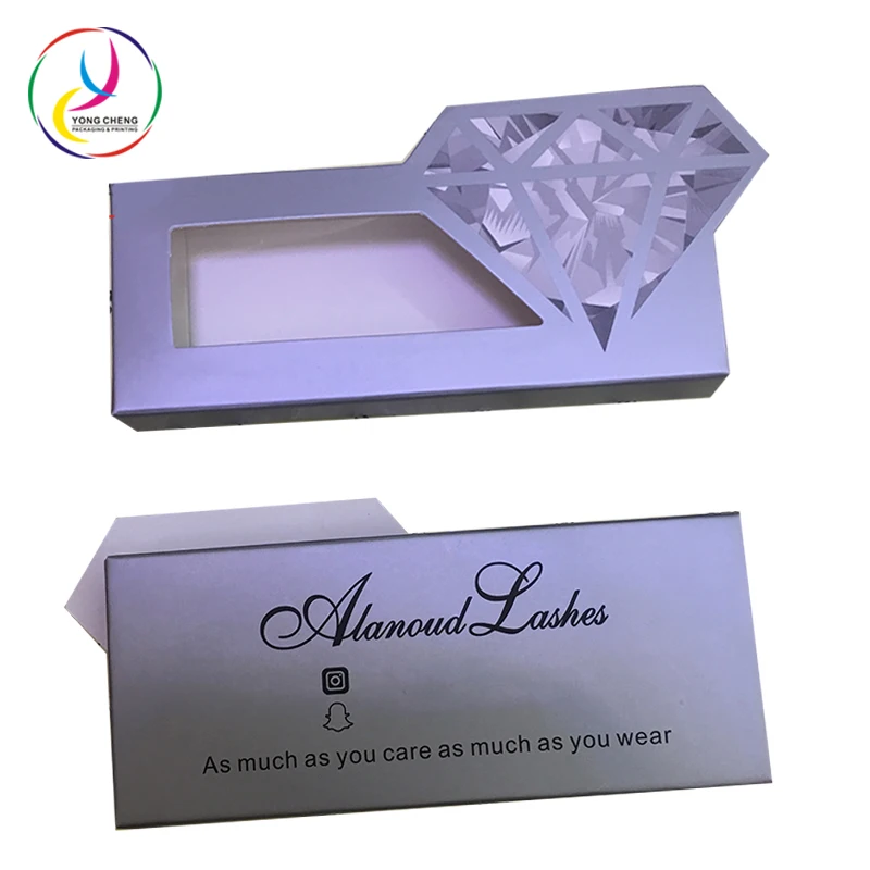 Упаковка коробки для ресниц Wholeasle Diamond с пользовательским логотипом, коробка для ресниц из 3D норки, упаковка футляра для ресниц