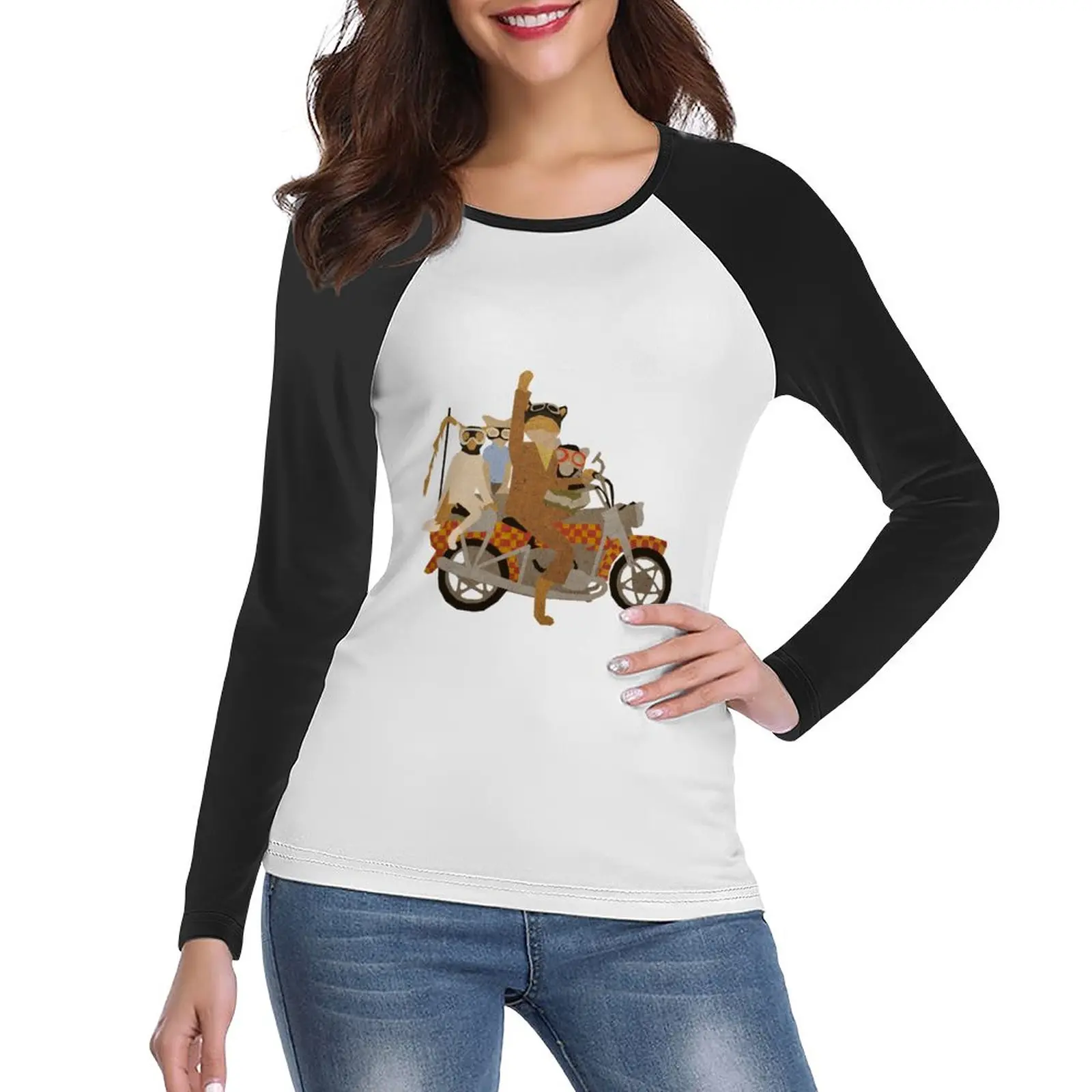 Фантастическая футболка Mr.Motorcycle с длинным рукавом, спортивная рубашка, забавная футболка, тренировочные рубашки для женщин, свободный крой