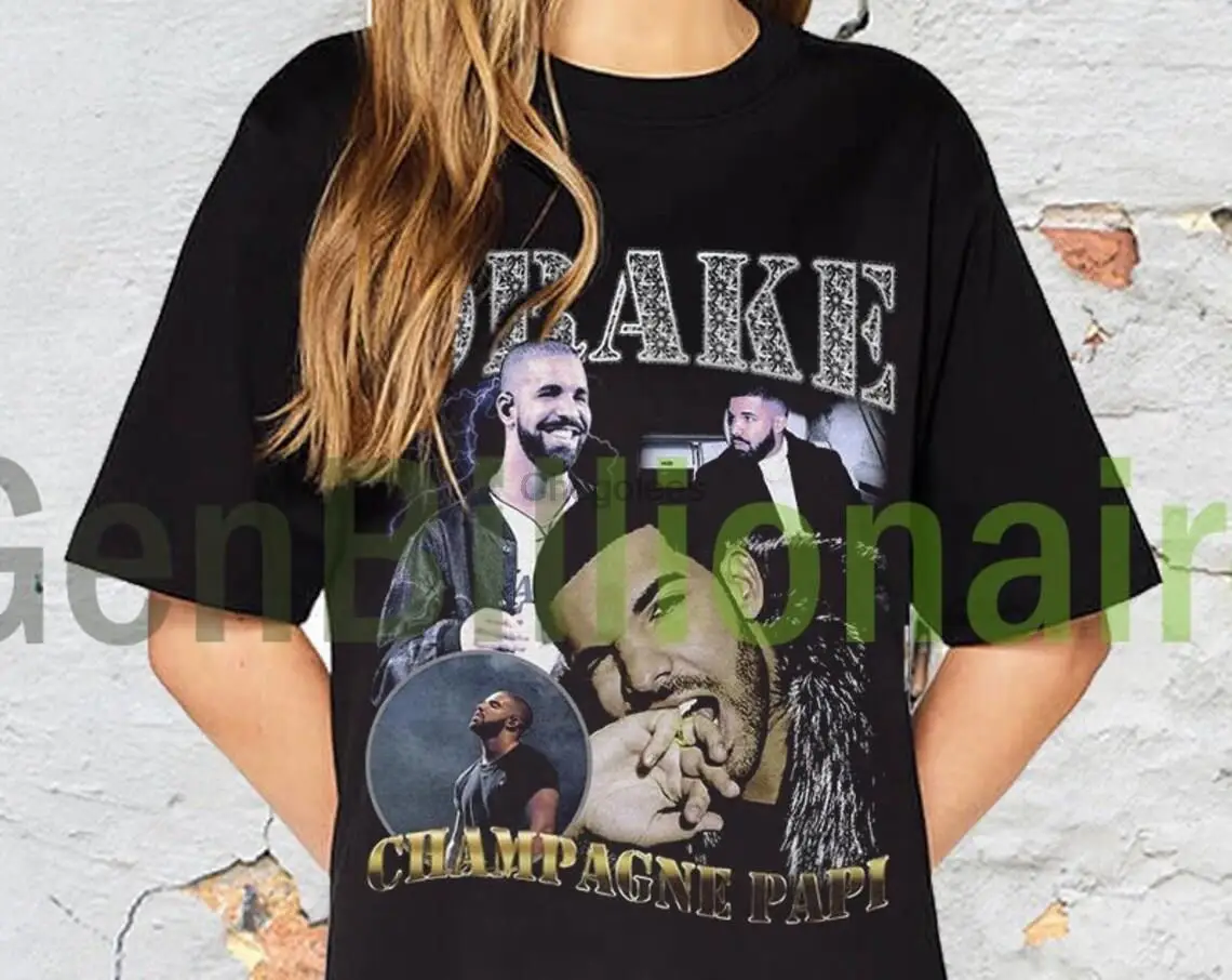 Футболка DRAKE Champagne Papi Rap, хип-хоп 90-х, контрабандная футболка нового размера для мужчин и женщин - GB22