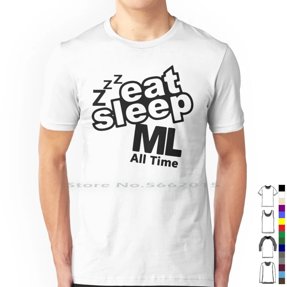 Футболка Eat Sleep Ml из 100% хлопка Mobile Legends Gaming, горячая распродажа, Популярная черно-белая Актуальная креативная короткометражка для мобильных игр