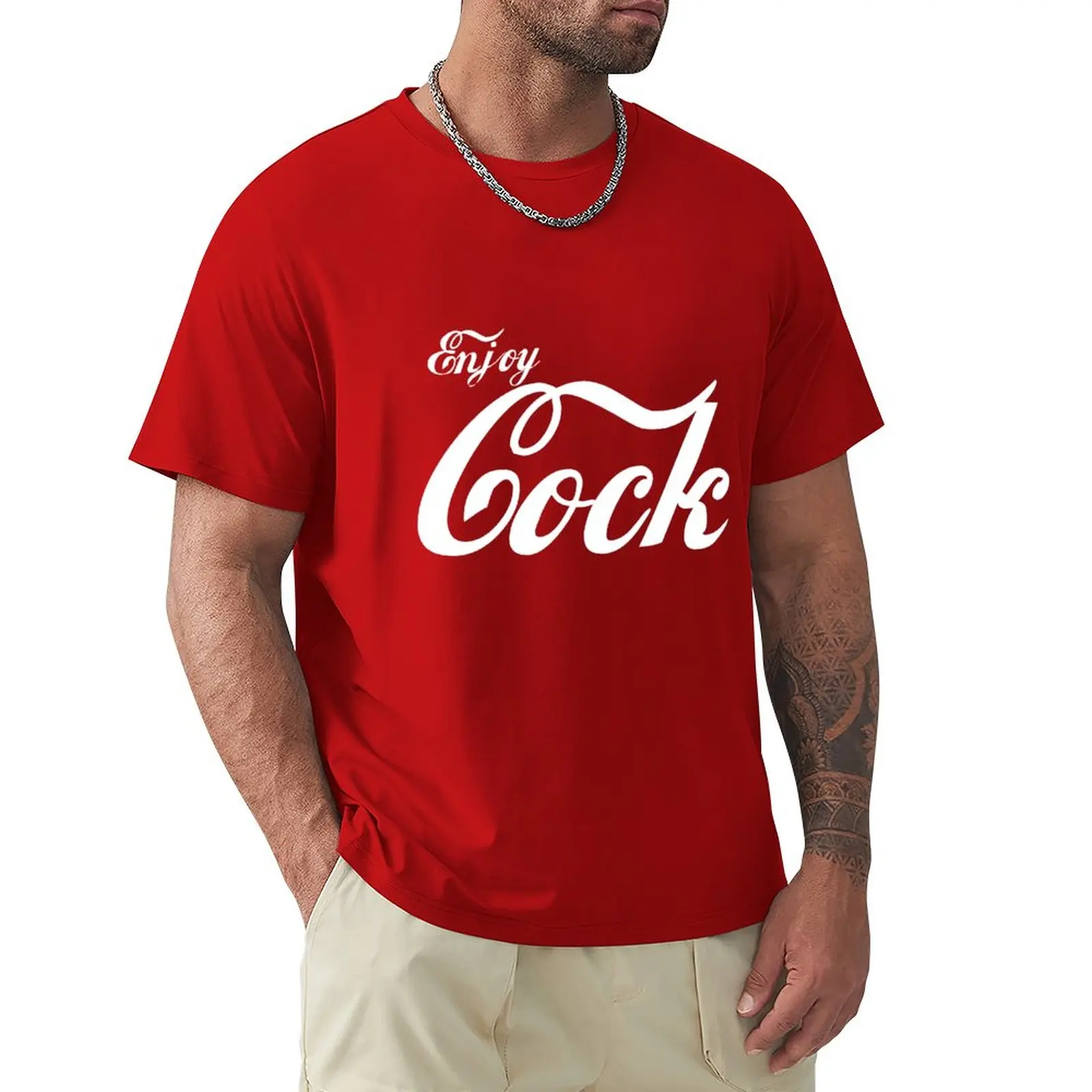 Футболка Enjoy Cock, мужские черные футболки, мужские короткие футболки