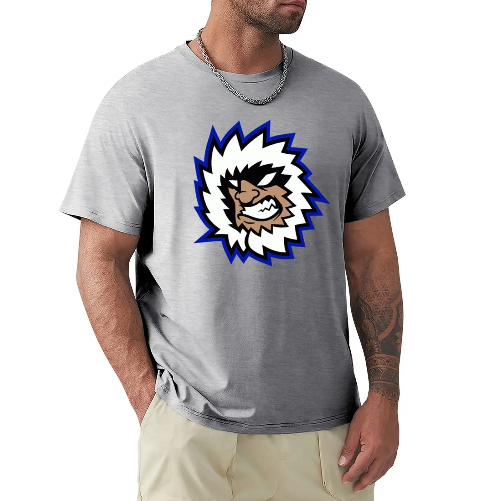 Футболка Evansville IceMen, заготовки, летний топ, мужская хлопковая футболка с аниме