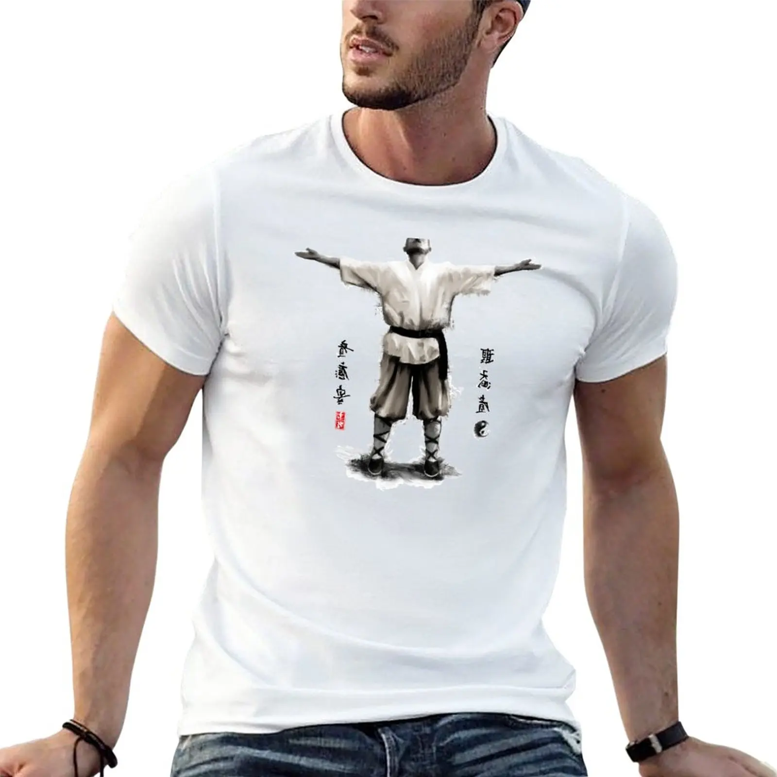 Футболка Shaolin Chi Gong, футболки оверсайз, спортивные рубашки, спортивная рубашка, быстросохнущая рубашка, облегающие футболки для мужчин