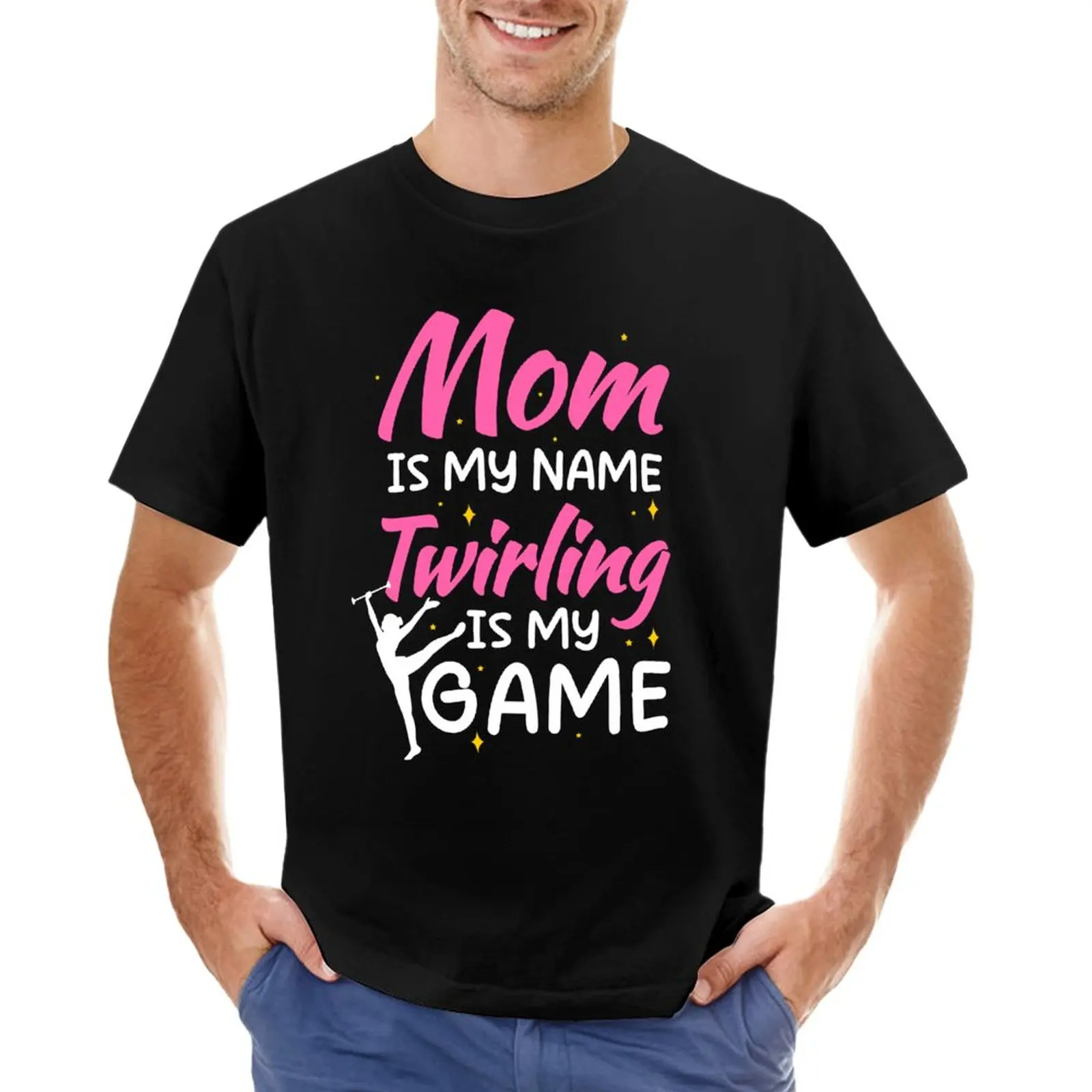 Футболка-мажоретка для гимнастики Baton Twirling Mom, футболки оверсайз, однотонная футболка, быстросохнущая футболка, футболки для мужчин, упаковка