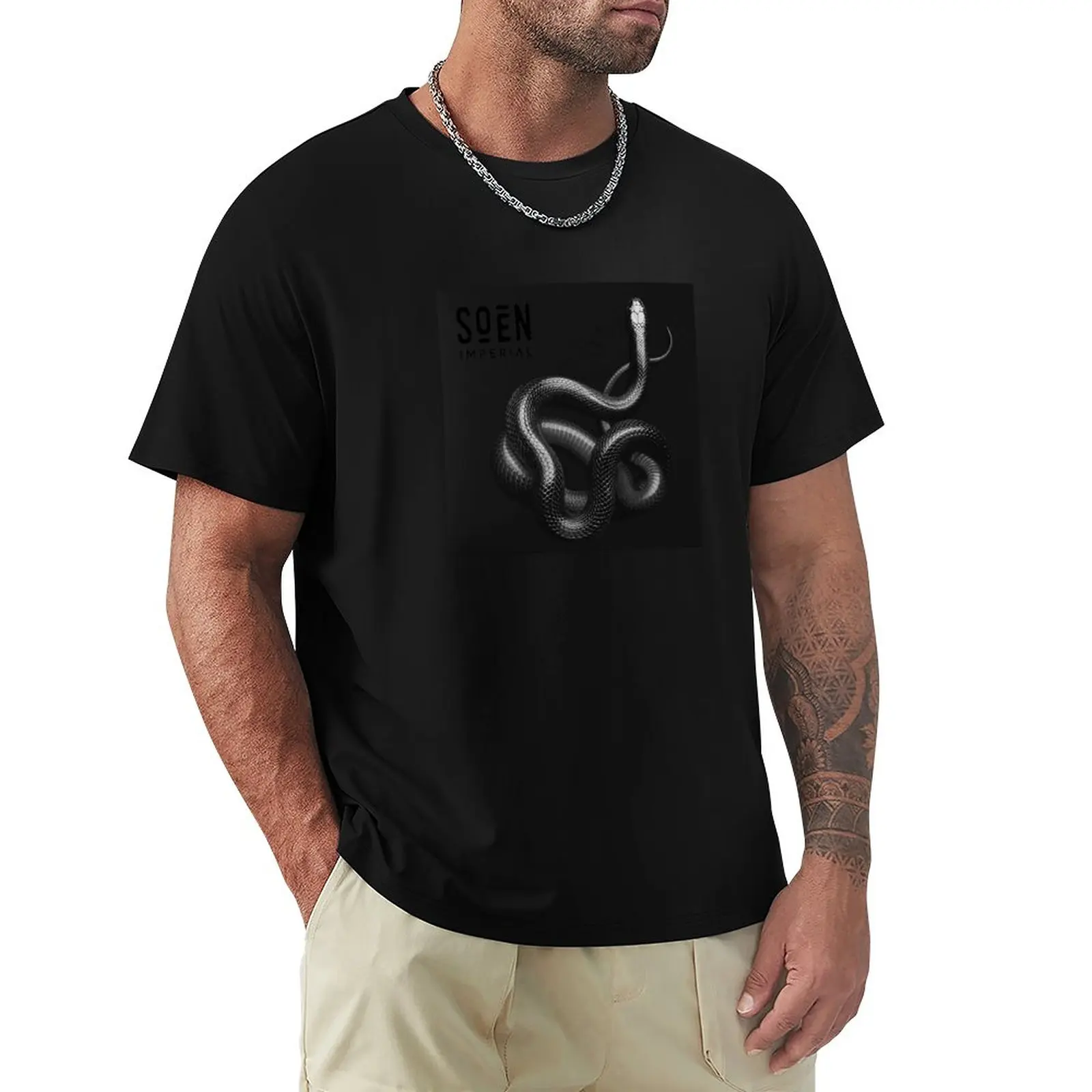 Футболка со змеиным металлом, индивидуальные футболки, топы, черные футболки для мужчин