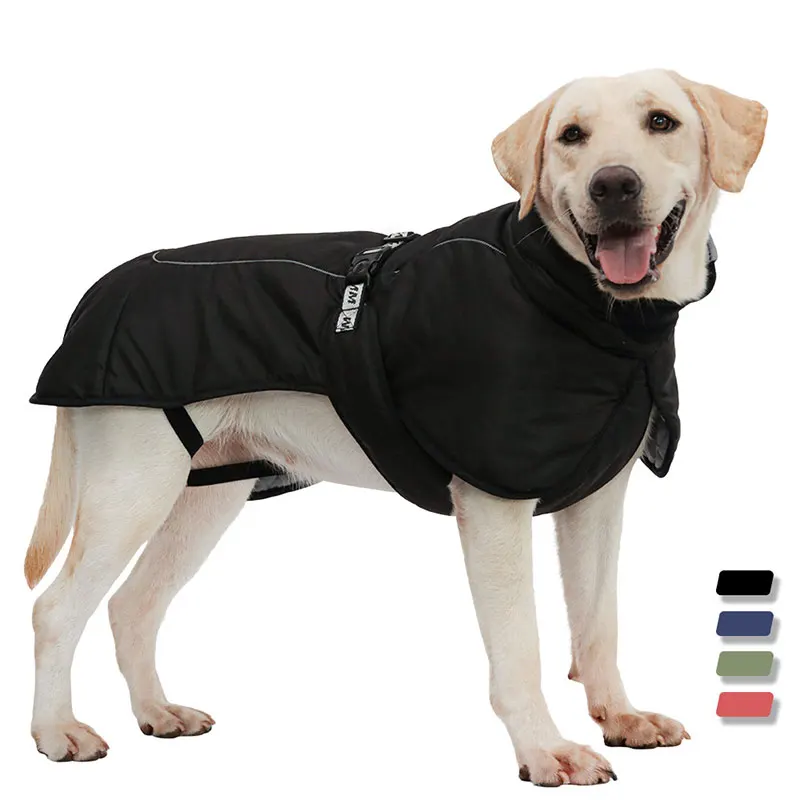 Хлопчатобумажная одежда для собак Зимняя куртка для собак среднего размера Водонепроницаемая утолщенная теплая шерсть для домашних животных Защитная светоотражающая одежда для домашних собак