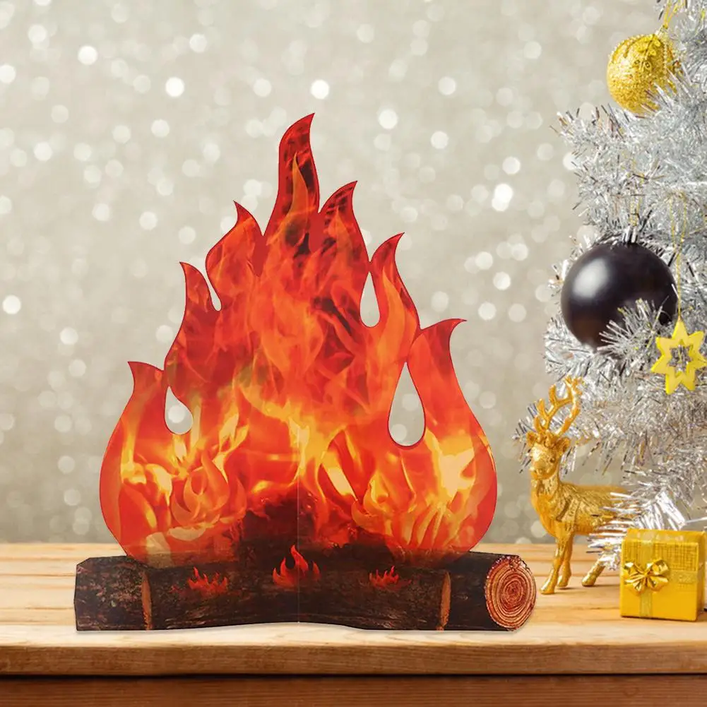 Хэллоуин 3D Пламя Картонные украшения Бумажный Домашний внутренний камин для Пасхи Рождественской праздничной вечеринки Украшения своими руками