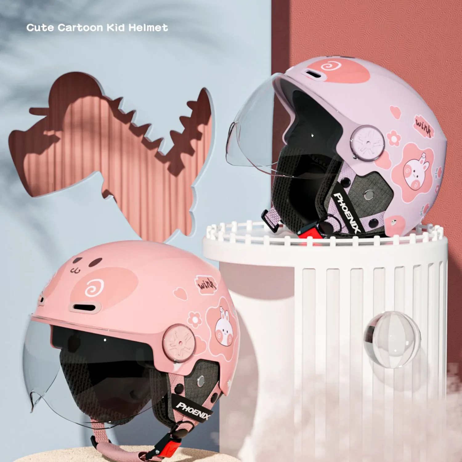 Шлем 3C новый детский шлем для электромобилей мультяшный полушлем летний шлем four seasons шлем для мальчиков и девочек защитный шлем