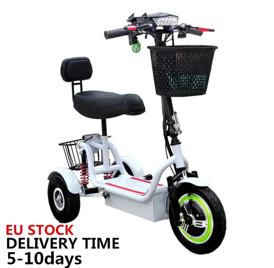 Электрический Трехколесный велосипед 12-Дюймовый 48V 350W 40-50 КМ Взрослый Пожилой Скутер Складной Мини Трехколесный moto electrica e-bike электрический скутер