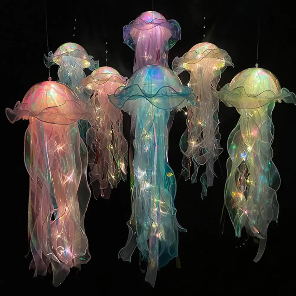 Яркий фонарь в виде медузы, 3 цвета, светодиодная лампа в виде медузы, Декоративная светодиодная лампа в виде медузы на батарейках, украшение праздничной вечеринки