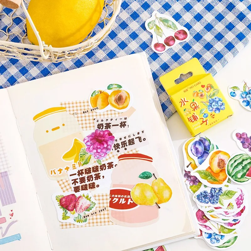 бесплатная доставка 56 коробок Корейских мини-фруктов, бумажная наклейка 
