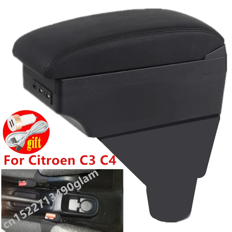 для Citroen C4 Catus коробка для подлокотника кожаный подлокотник usb коробка для хранения аксессуаров центральная консоль украшение автомобиля автомобильный стайлинг